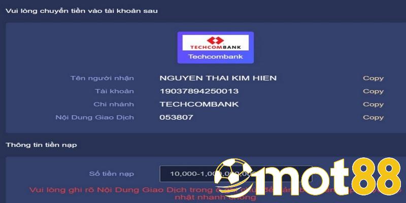 Rút tiền MOT88